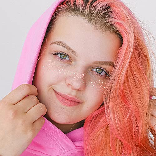 GALACTIC SILVER FACE FRECKLES set of 10 premium festival waterproof temporary metallic silver foil face Flash Tattoos | silver freckles, metallic face flash, face shimmer, freckles