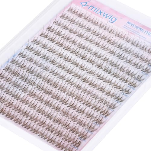 Brown Lash Clusters Natural Clusters Lashes Wispy Eyelash Clusters 10-12MM Individual Lashes C Curl Lash Extension DIY Eyelash Extension Clusters for Beginners