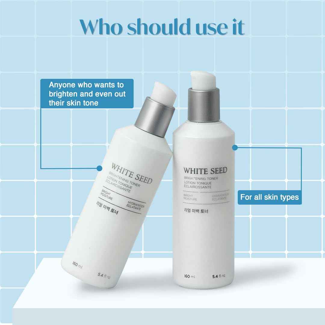 The Face Shop White Seed Brightening Toner with Lupin Seed, Daisy, Niacinamide, Moisturizing & Brightening