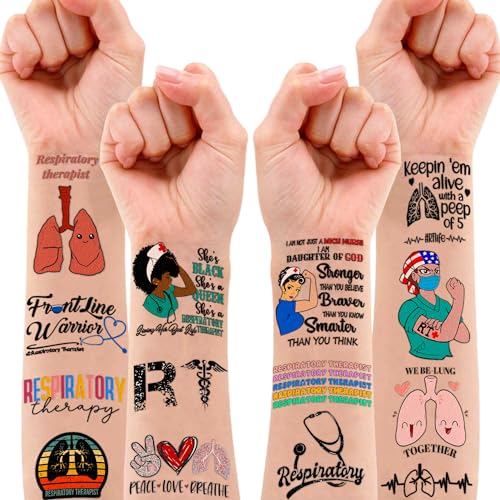 96 Respiratory Therapist Temporary Tattoos - Cute Designs