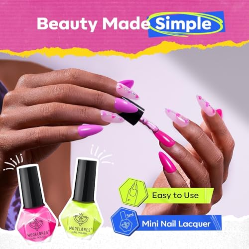 Modelones Neon Nail Polish Set – 6 Quick Dry Colors, No UV