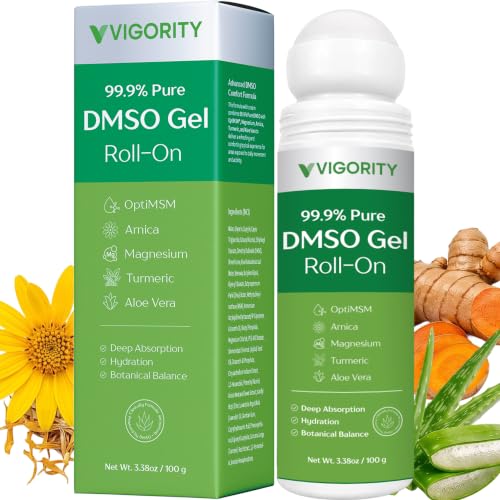 Vigority 99.9% Pure DMSO Roll-On Gel with Aloe Vera & Botanicals - 3.53 oz