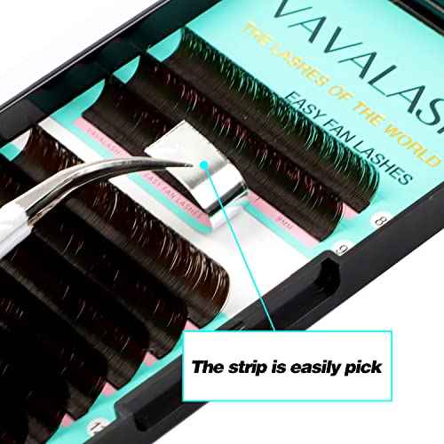 VAVALASH Colored Easy Fan Eyelash Extensions 0.07 CC Curl 8-15mm Mixed Lash Tray Brown Self Fanning Lashes Colorful Volume lash extensions£¨Brown,0.07-CC-8-15mm£©