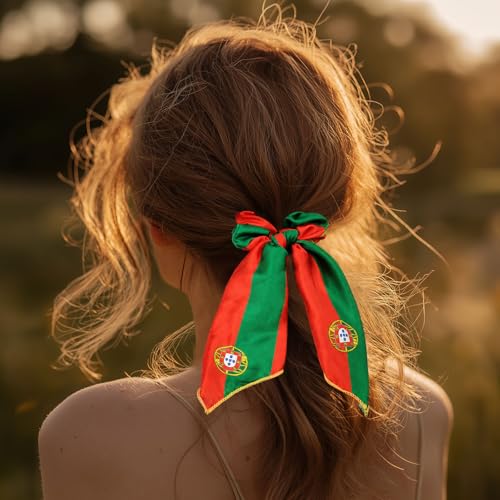 Portugal Flag Hair Accessory Set - 4-Piece Includes Headband & Clips