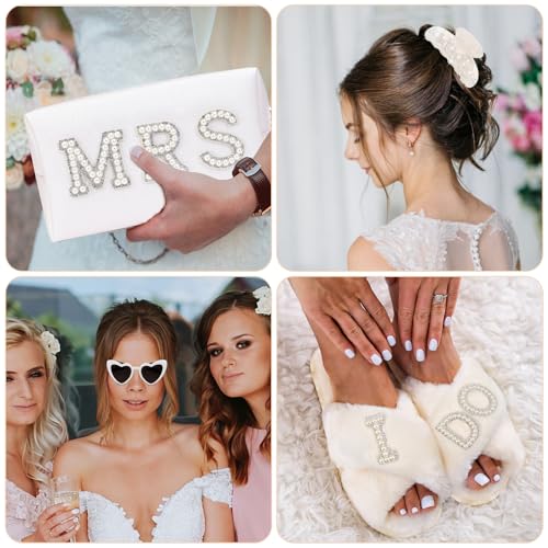 Bride To Be Gift Set Bridal Shower Gifts for Bride Sunglasses MRS Makeup Bag I Do Bride Slippers Bride Hair Clip, Bridal Engagement Gifts Bachelorette Party Wedding Gift for Bride Women