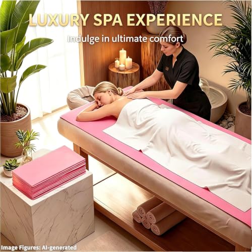 100-Pack Disposable Massage Table Sheets - 75x31 Waterproof Spa Bed Cover