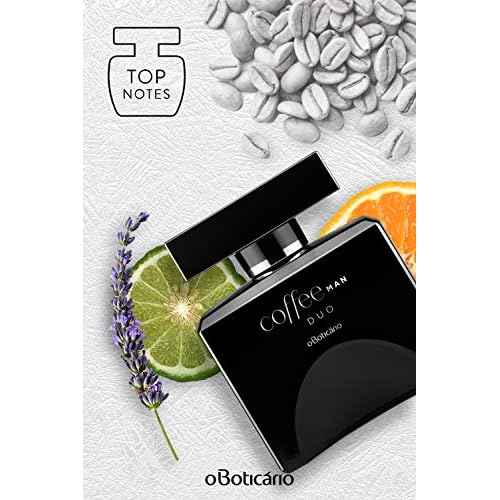 O BOTICARIO Coffee Duo Man Eau de Toilette, Long Lasting Fragrance Cologne for Men, Fresh Spice Scent, 3.4 Ounce
