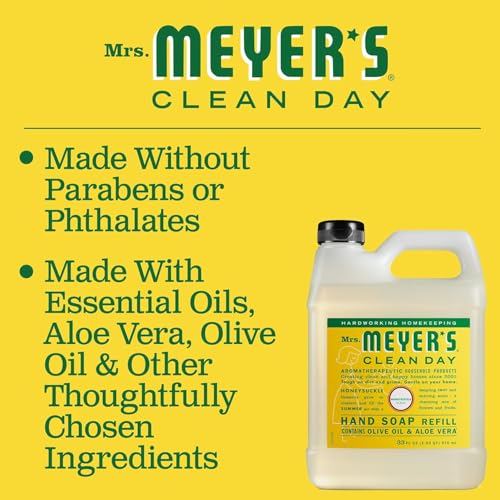 Mrs. Meyer's Honeysuckle Liquid Hand Soap Refill 33 oz, Pack of 6