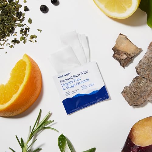 Ursa Major Essential Face Wipes - Natural & Biodegradable, 20 Count
