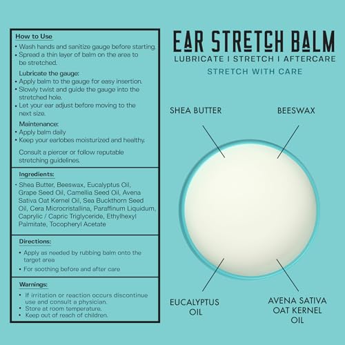 Ear Stretching Balm for Gauges and Tunnels - Plant-Based Aftercare