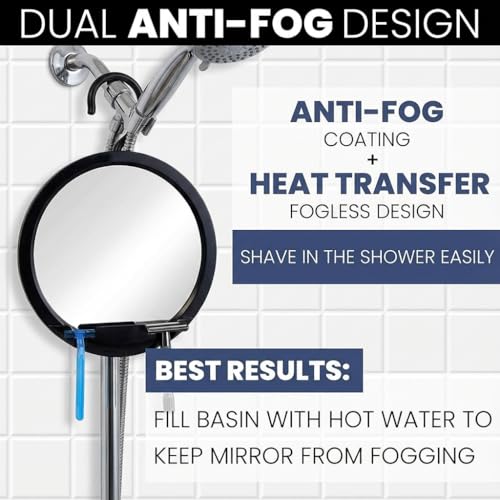 MIRRORVANA Dual Anti Fog Shower Mirror 8" - Fogless Shaving