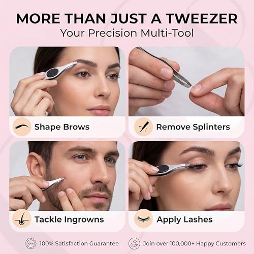 CoCo's Precision Slant Tip Eyebrow Tweezers – Stainless Steel Grooming Tool