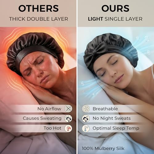 Mulberry Silk Bonnet for Sleeping – 19 Momme with Anti-Slip Edge
