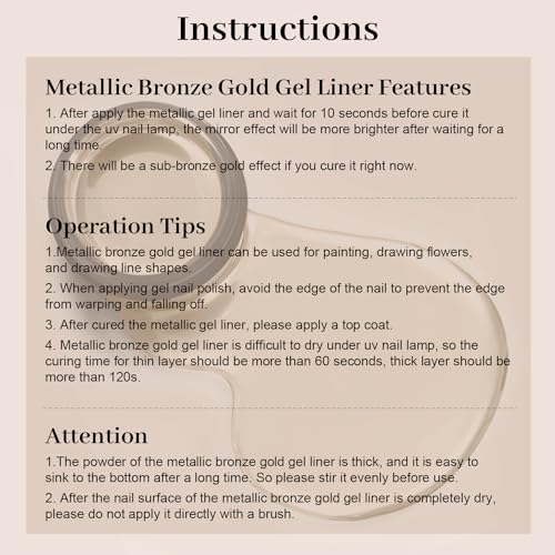 Bronze Gold Chrome Gel Nail Polish 5ml Mirror Effect