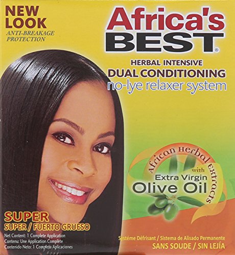 Africa's Best No-Lye Relaxer Kit, Dual conditioning, Herbal Intensive, Superior Straightening and the Very Best Nourishment, Designed for Normal Hair Textures