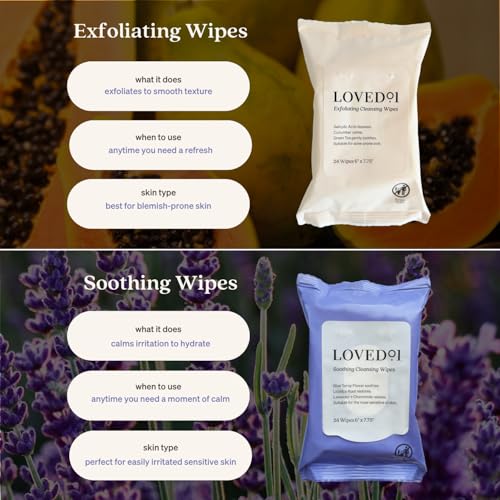 Loved01 Face & Body Salicylic Acid Cleansing Wipes, John Legend Skincare, Oil & Fragrance-Free, No-Rinse, Suitable for Blemish-Prone Skin, 24 wipes