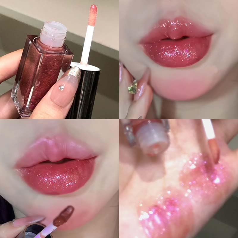 Diamond Lip Gloss Set - 3 Colors Shimmery Glitter, Long Lasting