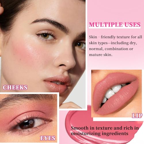 Peach Pink Cream Blush Stick - Buildable, Long-Lasting, Vegan