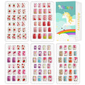Allstarry 120pcs Children Press-On Nails with Glitter Gradient