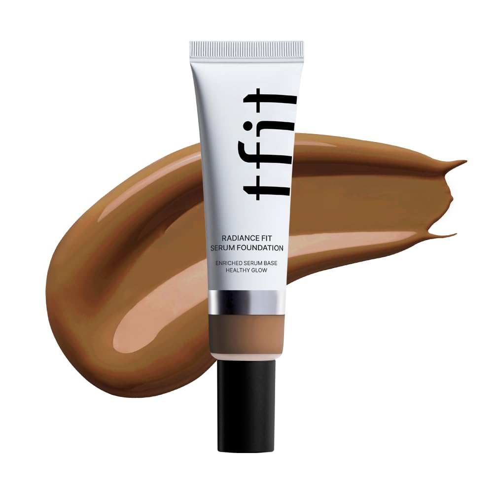 TFIT Radiance Fit Serum Foundation - Flawless Coverage, Dewy finish, Long-lasting, Lightweight, Korean Makeup,1.05 Oz. (W08 Tan, 1.05 Oz.)