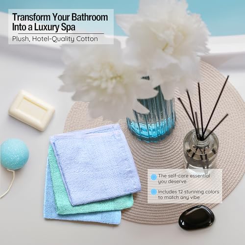 Living Fashions 12-Pack Washcloths 13x13 Soft Cotton