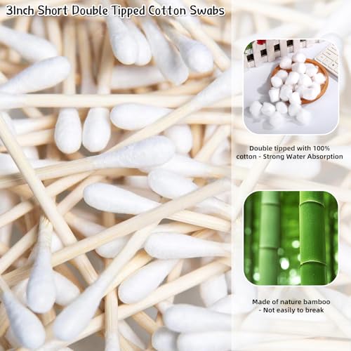 Bamboo Cotton Swabs 3 Inch 600 Count Eco-Friendly