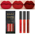 3Pc Red Matte Liquid Lipstick Set - Long Lasting Waterproof
