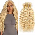 Freiuoke 613 Blonde Deep Wave Human Hair Bundles - 3 Pack
