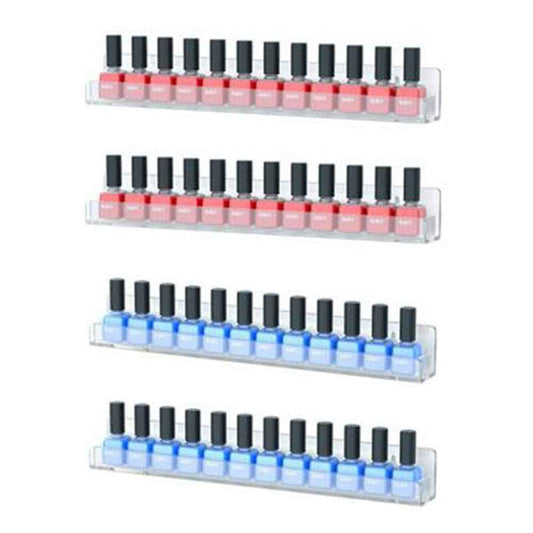HESIN Acrylic Nail Polish Organizer Wall Mounted Nail Polish Display Racks 4 Pack Essential Oil Stand Holder Home Organizer