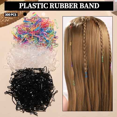 FANDAMEI Hair Ties Kit for Women, Velvet Scrunchies, Elastic Rubber Bands, Seamless Hair Ties, Hair Clips, Bobby Pins, U Shaped Hair Pins for Styling, Hair Accessories Kit