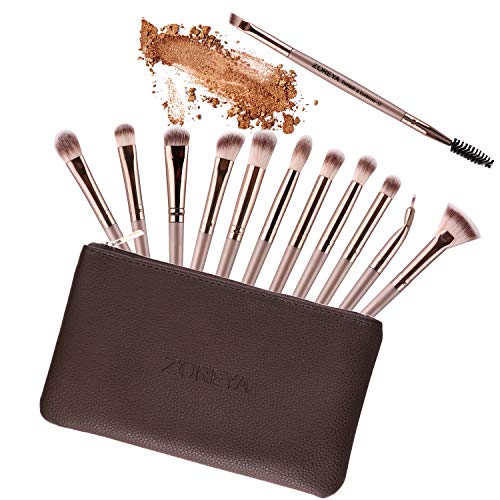 Z'OREYA 12Pc Professional Eye Makeup Brush Set with Bag