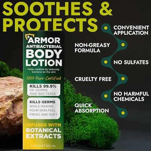 Antibacterial Body Lotion Antifungal Cream | Kills 99.9% of Germs and Bacteria | Helps Sanitize Skin | Infused with Botanical Extracts | Leaves Skin Fresh, Soft & Moisturized | Body Lotion 4 fl oz
