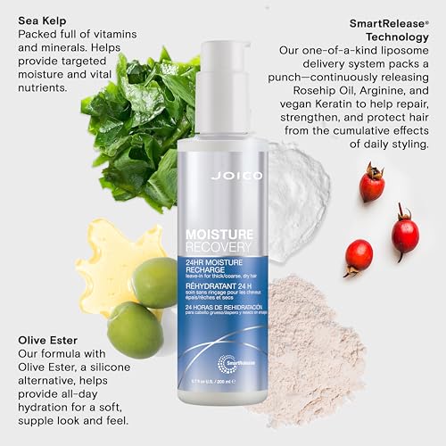 Joico Moisture Recovery 24 Hour Moisture Recharge Leave-In | For Thick, Coarse, Dry Hair | All-Day Moisture | Instantly Detangles | Reduce Breakage | Frizz Protection | With Olive Ester & Sea Kelp