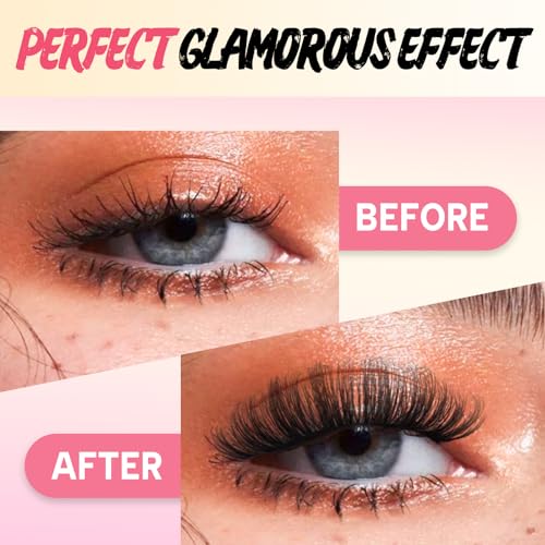 Ahrikiss D Curl Russian Strip Lashes - 10 Pairs Fluffy 3D Volume Faux Mink