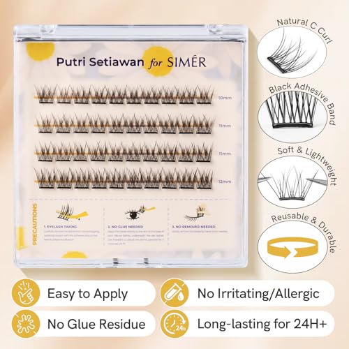 Self-Adhesive Lash Clusters 10-12mm Wispy Pre-Glued Eyelashes