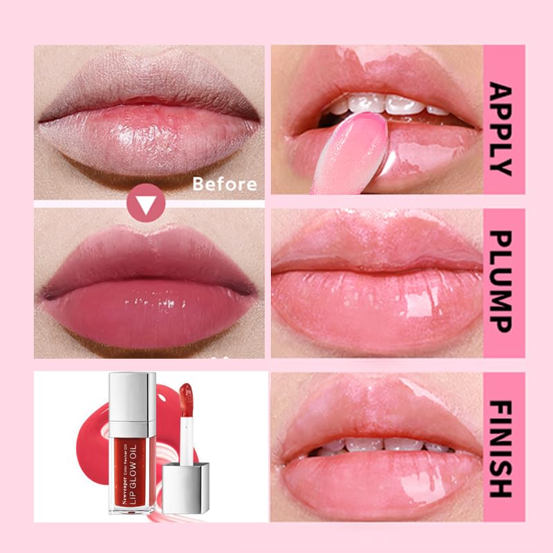 Newvenper Hydrating Lip Glow Oil – 3PC Plumping Lip Gloss Set