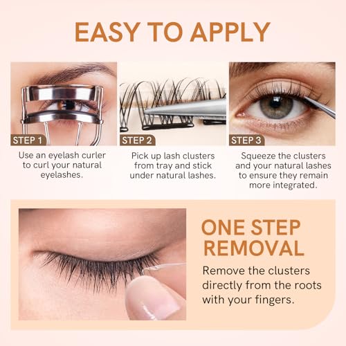 Self-Adhesive Lash Clusters 10-12mm Wispy Pre-Glued Eyelashes