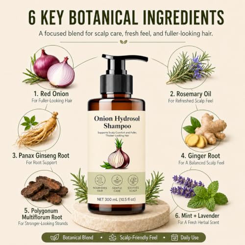 Onion Hydrosol Shampoo for Hair Growth & Fuller-Looking Hair