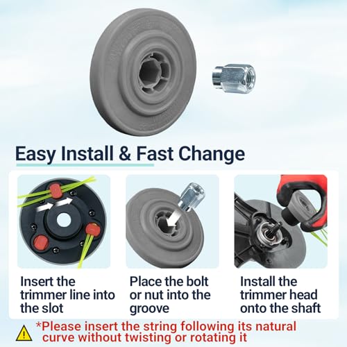 SIMUSI Grey & Black Universal Weed Eater Head with 12 Trimmer Lines, Easy Load Replacement for Echo, Ego, Dewalt, Stihl, Husqvarna