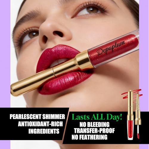 Nude Metallic Lipstick & Lip Liner Combo 2-in-1 Waterproof