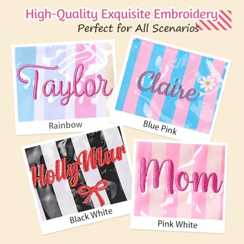 Personalized Jelly Striped PVC Tote Bag for Women