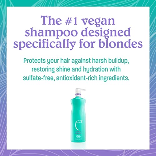 Malibu C Blondes Enhancing Shampoo - Sulfate-Free Purple Shampoo for Blondes - Helps Preserve Highlights & Remove Brassiness - Moisturizing & Revitalizing Hair Care