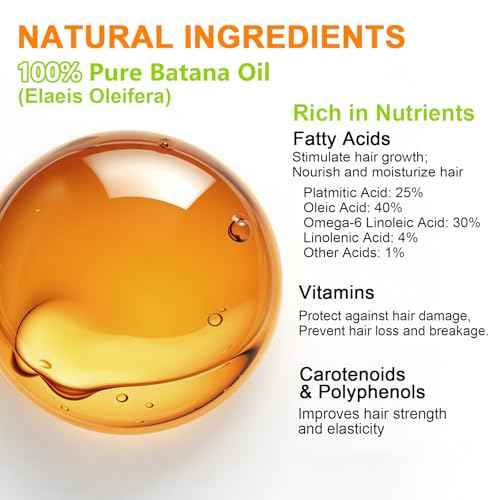 Dr Sebi Raw Batana Oil, 100% Natural Organic Hair Growth Oil for Men & Women, Sourced from Honduras, Pure, Unrefined, Enhances Thickness, Prevent Hair Loss 4 Oz