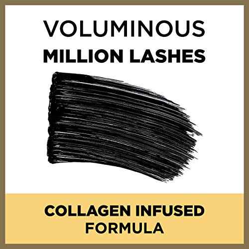 L¡¯Oreal Paris Makeup Voluminous Million Lashes Mascara, Volumizing Collagen Infused Eye Makeup, Amplifying Mascara Brush, Washable, Black, 0.32 Fl Oz., 1 Count