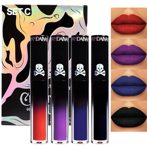 4-Piece Matte Liquid Lipstick Set – Long-Lasting Waterproof