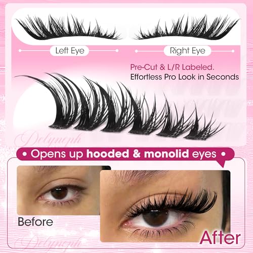Fox Eye Lash Clusters - Wispy Eyelash Extensions by Delyneph