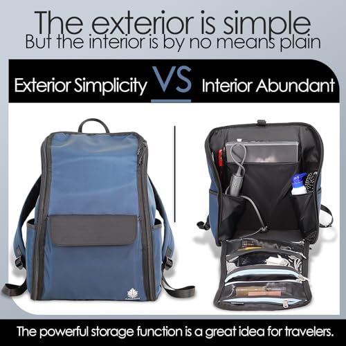 Travel Laptop Backpack Large Hanging Toiletry Organizer Water-Repellent Hygiene Bag, Toiletries Makeup Cosmetics Organizer (Blue)