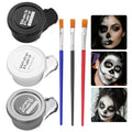 White Black Grey Face Paint Kit with Brushes for Halloween & Cosplay