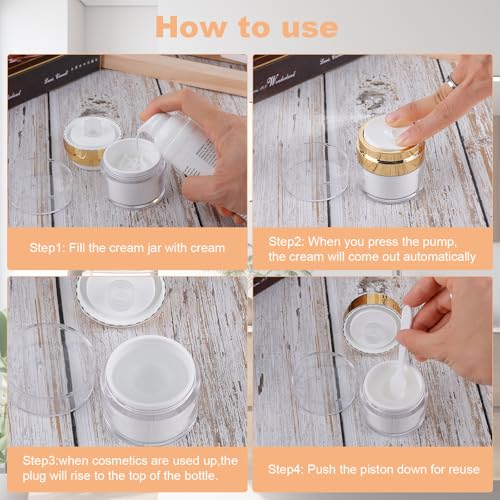 KOUWICH Airless Pump Jars Set - 20 Pack Travel Containers