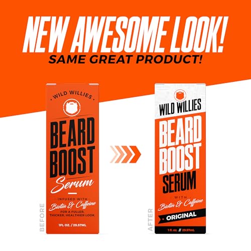 Wild Willies Beard Growth Serum for Men - Natural Beard Serum with Biotin, Caffeine & Essential Beard Oil for Fuller, Thicker Facial Hair Enhancer - Daily Grooming, Nourishes & Hydrates Facial Hair
